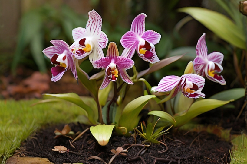 Different varieties of ground orchids