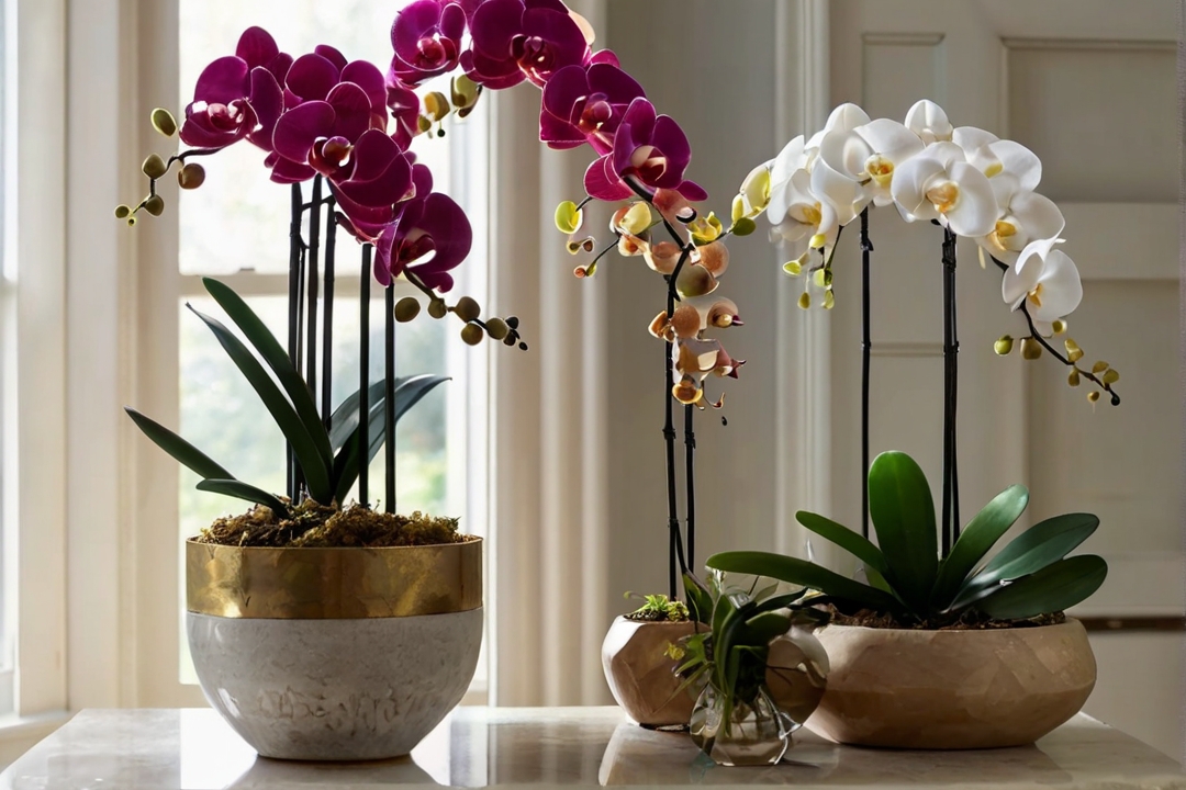 Bamboo orchids planter pots selection
