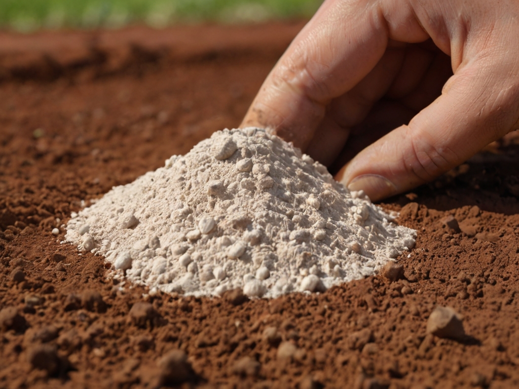 Powdered gypsum for clay soil